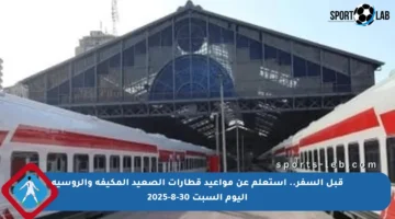 قبل السفر.. استعلم عن مواعيد قطارات الصعيد المكيفة والروسية اليوم السبت 30-8-2025